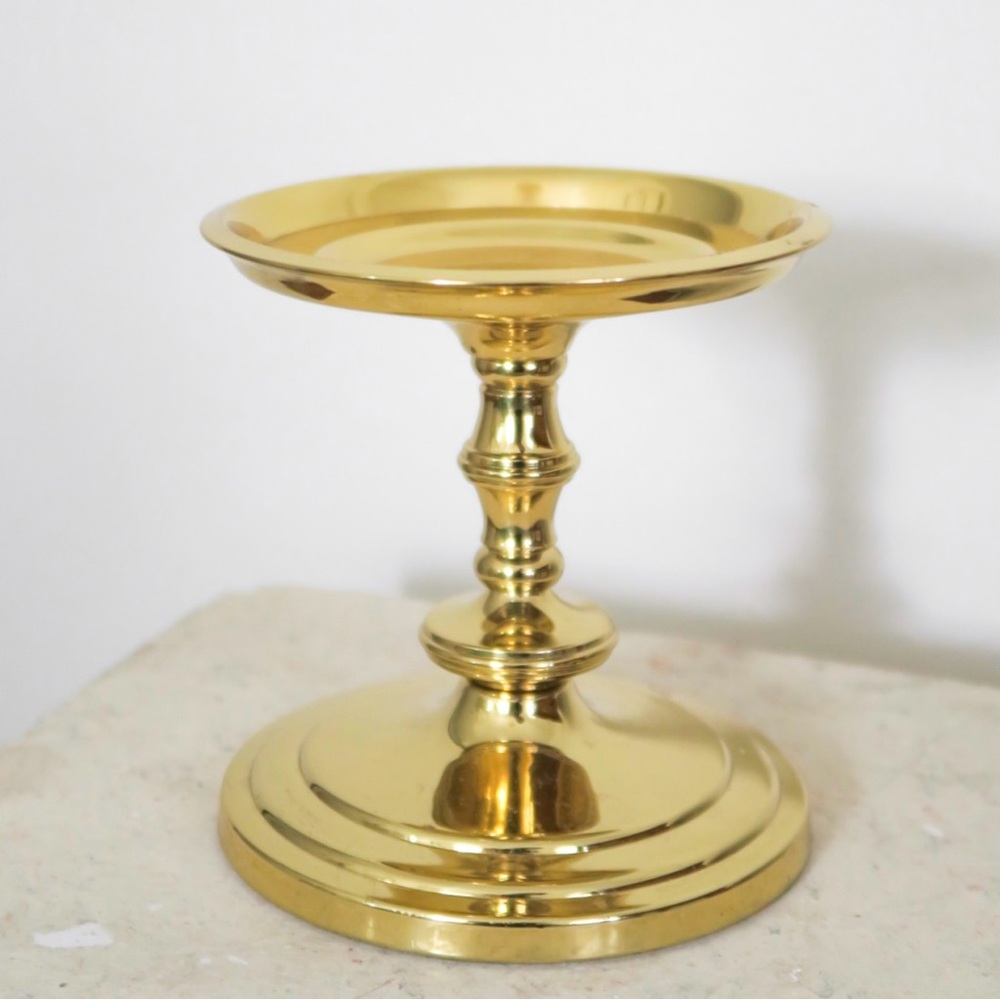 Elegant Gold Toned Candle Holder